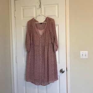 Torrid pink chiffon shirt dress